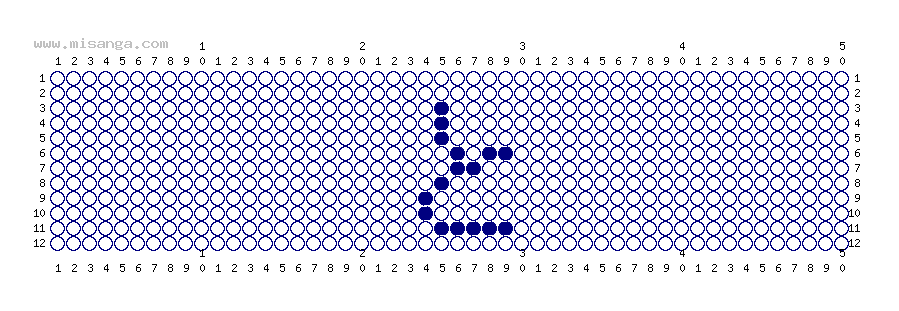 編みこみ文字ミサンガ製作図：と