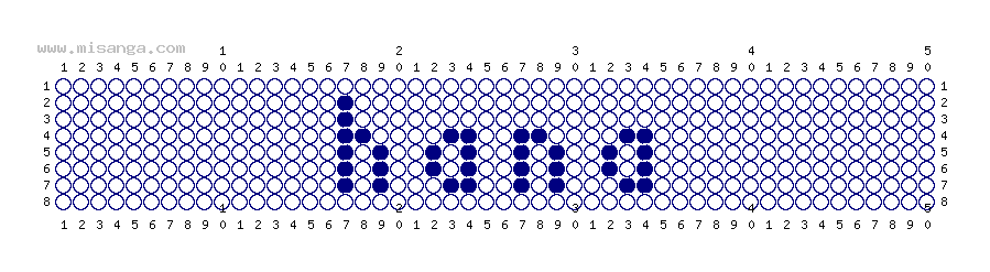 編みこみ文字ミサンガ製作図：HANA