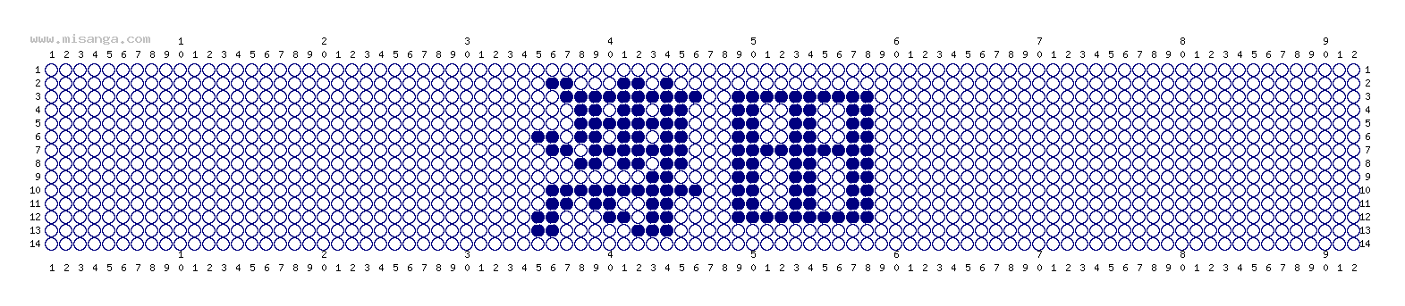 編みこみ文字ミサンガ製作図：濱田