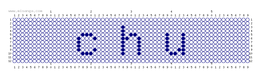 編みこみ文字ミサンガ製作図：chu