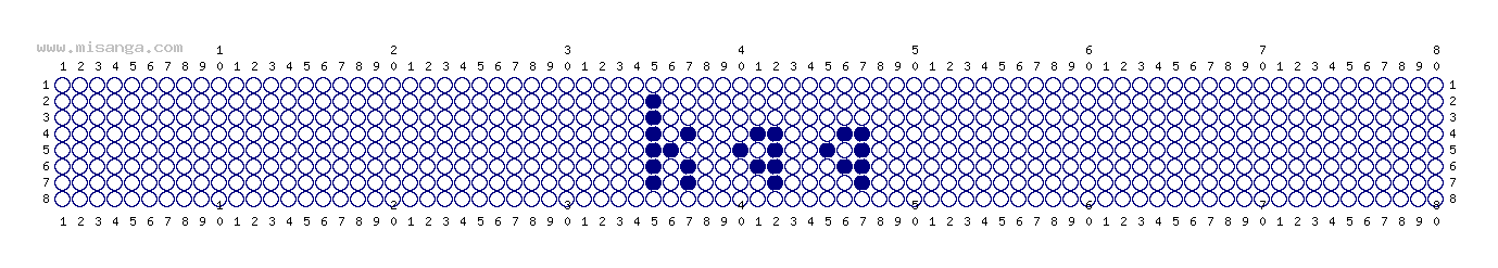 編みこみ文字ミサンガ製作図：KWW