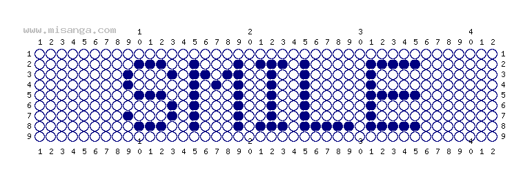編みこみ文字ミサンガ製作図：SMILE