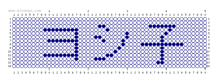 編みこみ文字ミサンガ製作図：ヨシ子