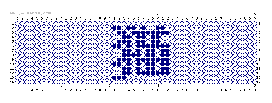 編みこみ文字ミサンガ製作図：猫