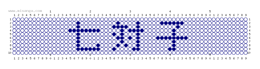 編みこみ文字ミサンガ製作図：七対子