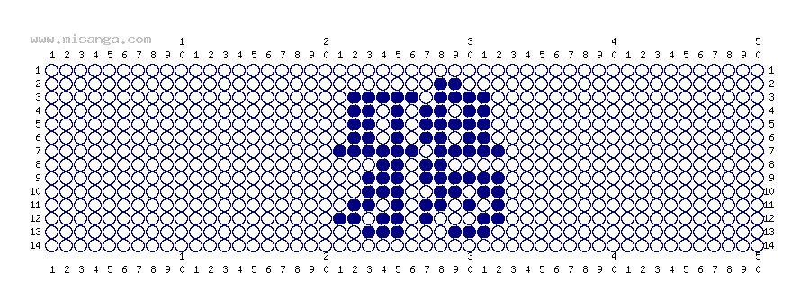 編みこみ文字ミサンガ製作図：鴉