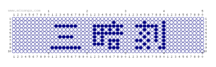 編みこみ文字ミサンガ製作図：三暗刻