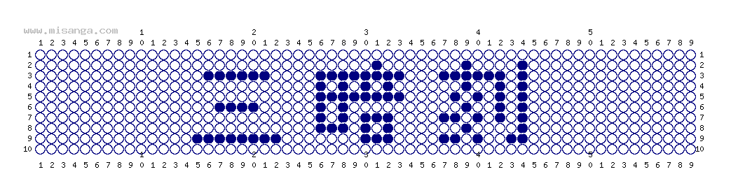 編みこみ文字ミサンガ製作図：三暗刻