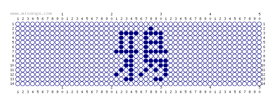 編みこみ文字ミサンガ製作図：鴉
