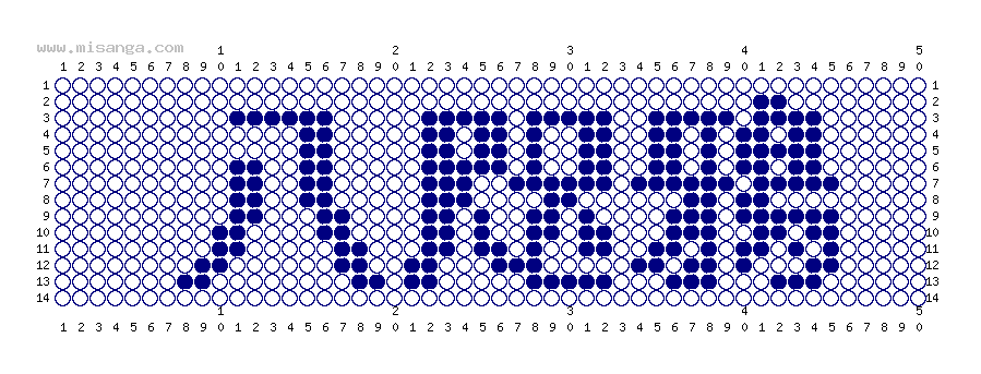 編みこみ文字ミサンガ製作図：八咫鴉