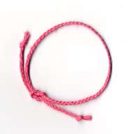商品番号(HMO025):ミサンガ・ヘンプ・三つ編み[単色・薔薇色]