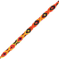 商品番号(QAA131):ミサンガ・シルク・両紐[黒赤橙黄]