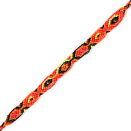 商品番号(QAA141):ミサンガ・シルク・両紐[黒赤橙黄]